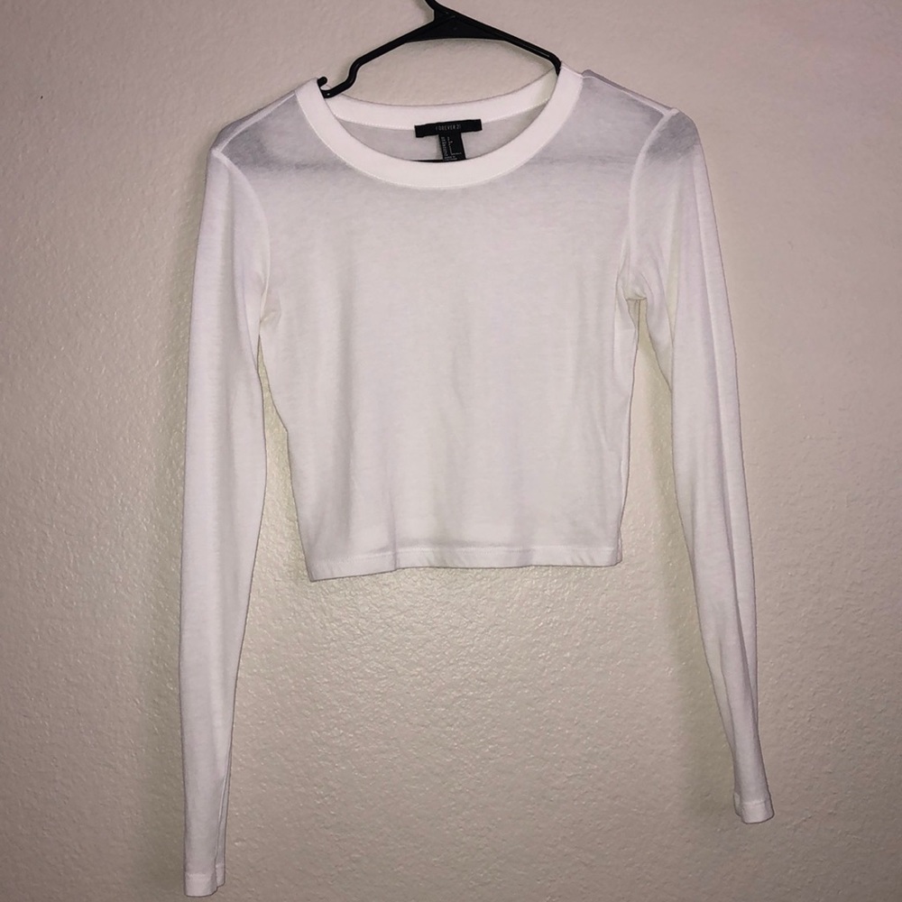 White cropped long sleeve